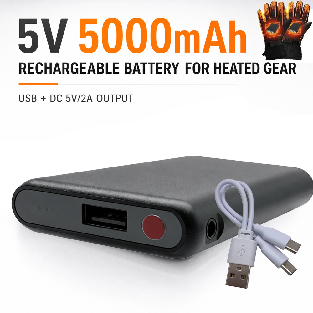 Heated Vest Battery - 5V 5000mAh Verwarmde Handschoenen Batterij Power