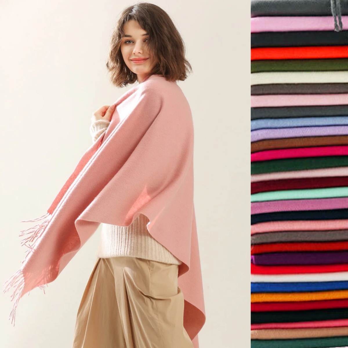 Cashmere Pashmina Wrap - 36 Kleur Dunne Imitatie Kasjmier Kwasten