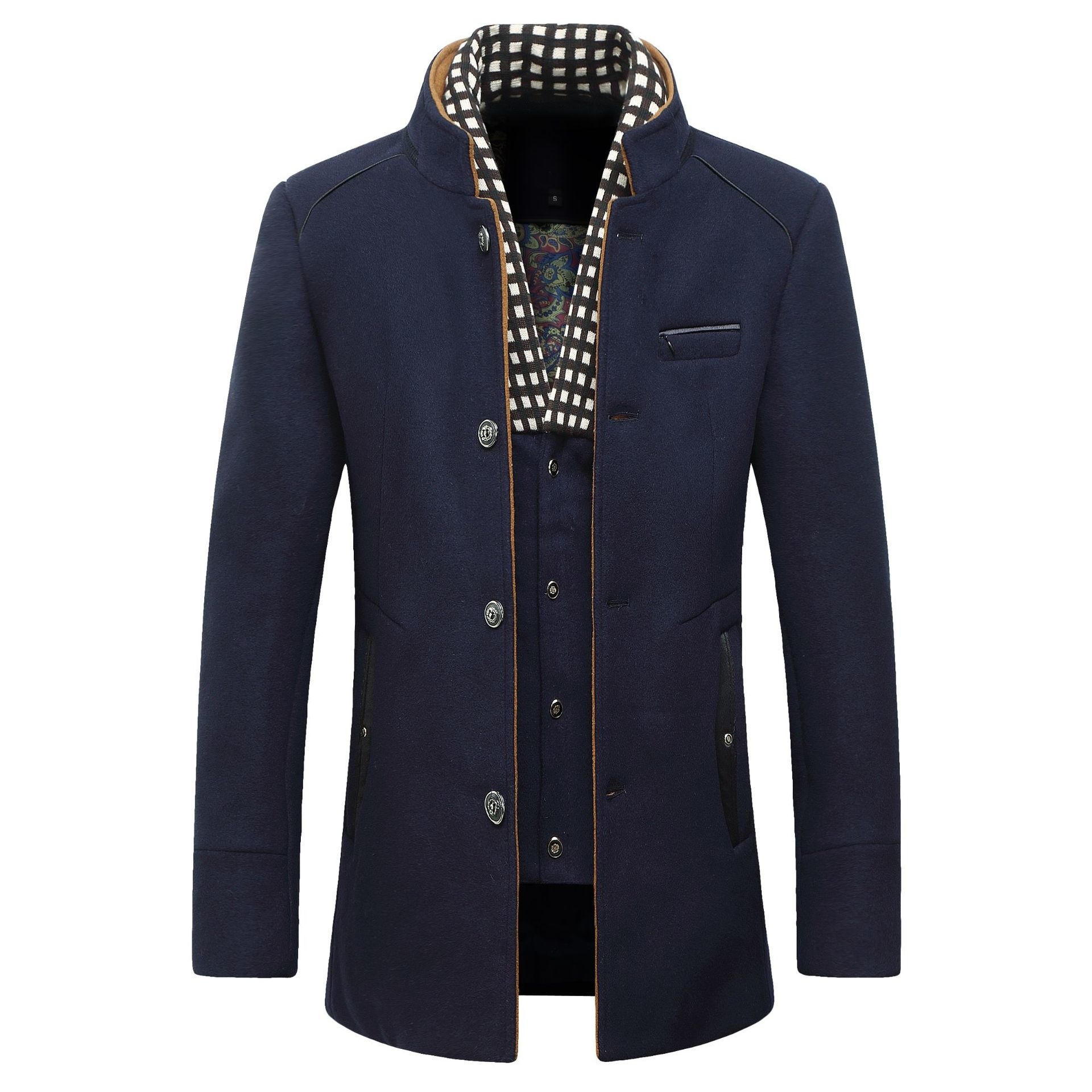 Wool Coat Peacoat - Mode Heren Wollen Jas Klassieke Double-Breasted