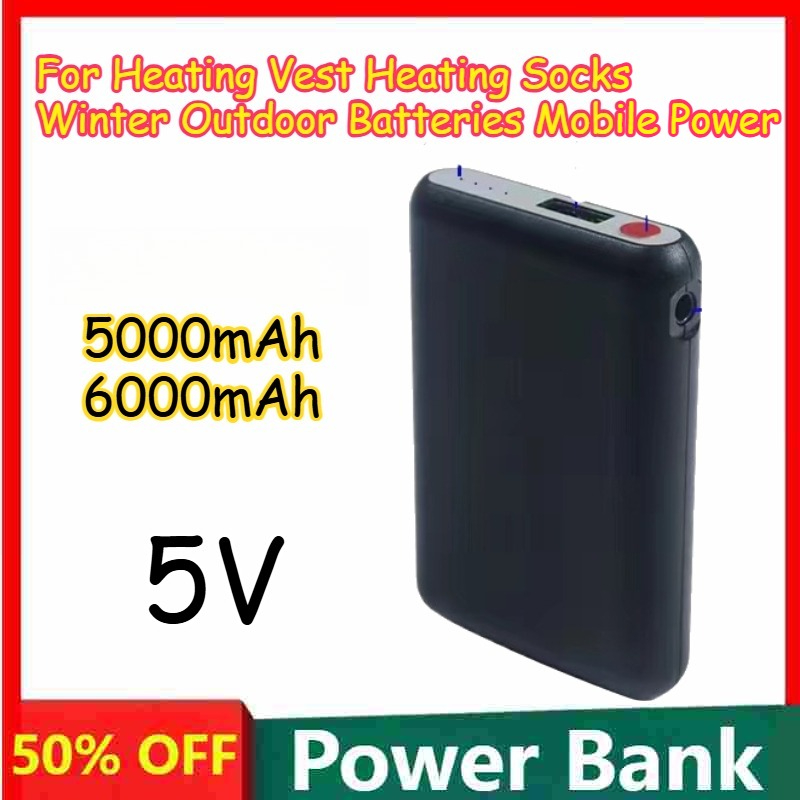 Heated Vest Battery - 5000mAh 6000mAh 5V Oplaadbaar voor Verwarming