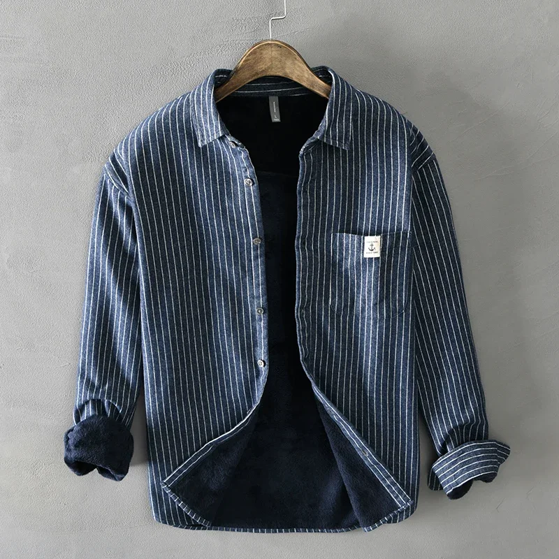 Flannel Shirt Lined - Mannen Winter Mode Fleece Gevoerde Warme