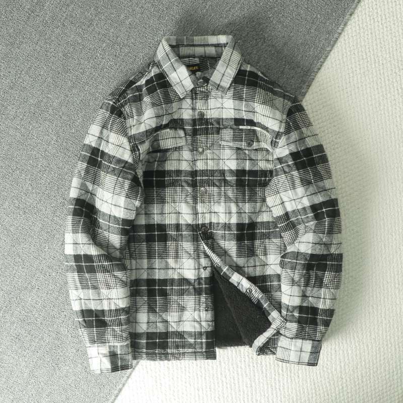 Flannel Shirt Lined - Herfst Winter Heren Plaid Flanel Fleece