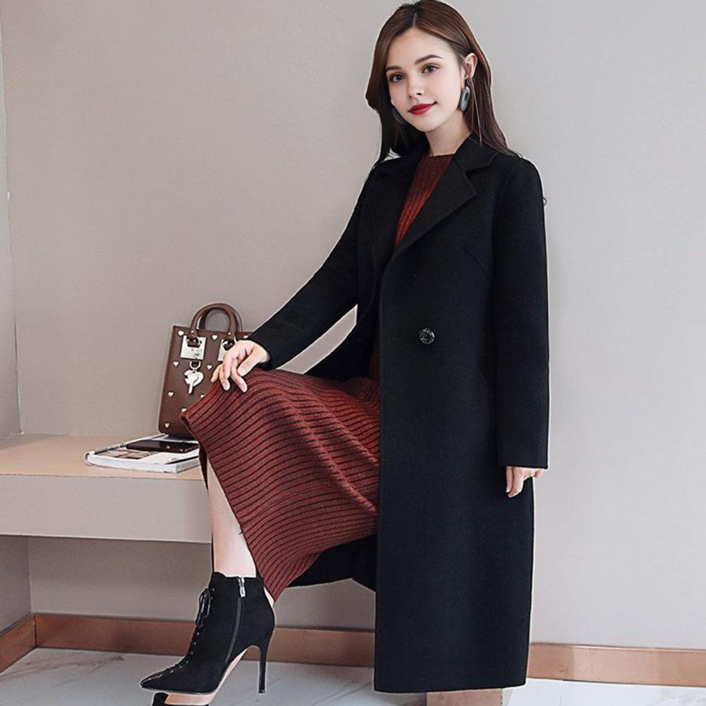 Wool Coat Peacoat - Dames wollen jas effen kleur lange