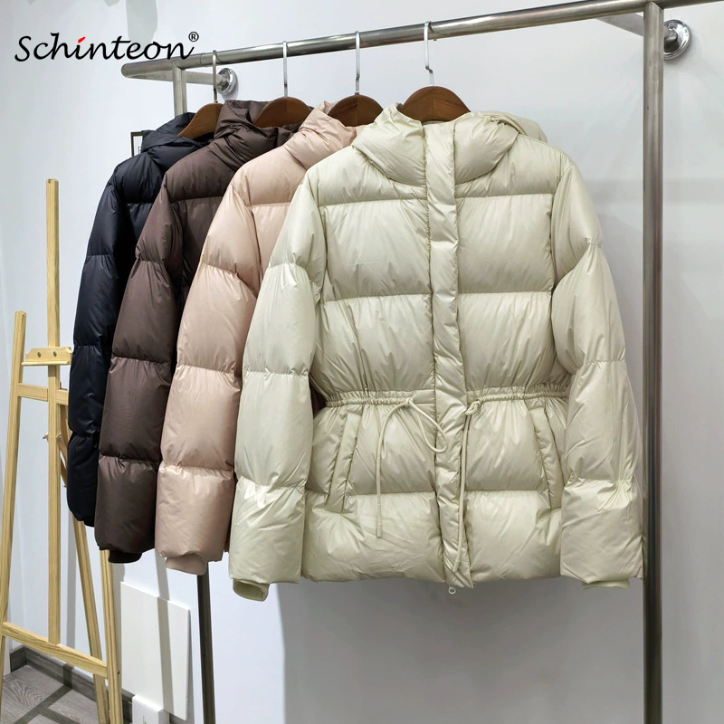 Down Jacket Packable - Schinteon Dames Donsjack met riem en
