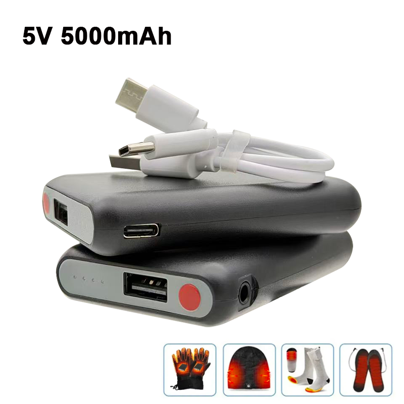 Heated Vest Battery - 5V 5000mAh USB-C Oplaadbare Power Bank