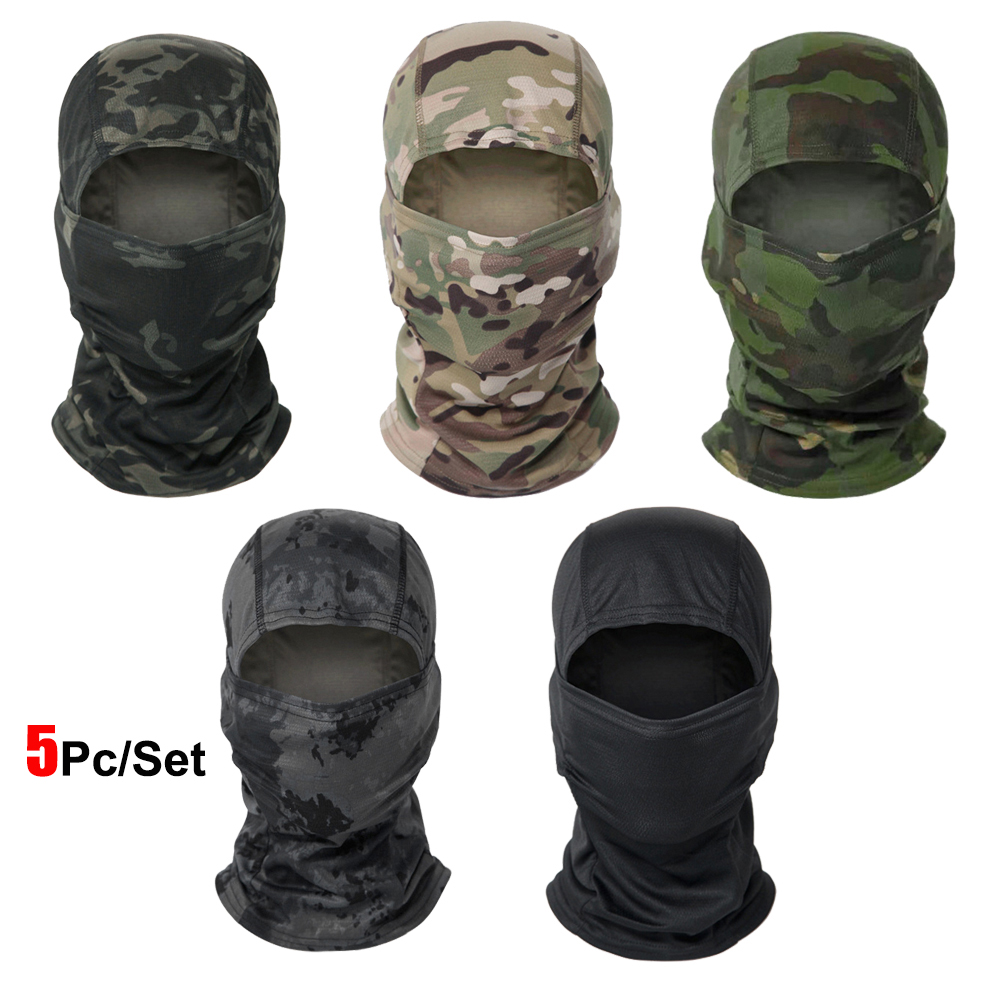 Balaclava Ski Mask - 5 stuks Camo bivakmuts volgelaatsmasker fietsen