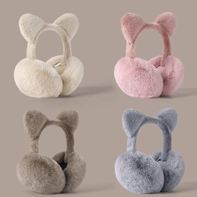 Earmuffs Foldable - Kattenoren Opvouwbare oorbeschermers Pluche warme oorbeschermers