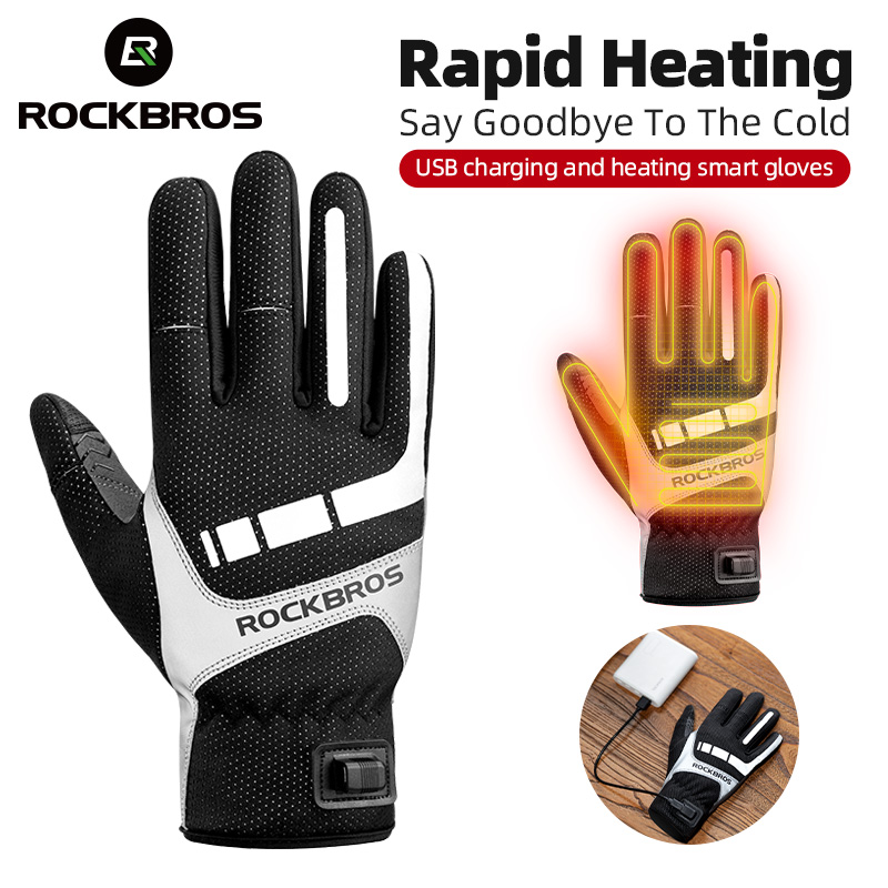 Touch Screen Gloves - ROCKBROS Verwarmde winterhandschoen Fietshandschoenen USB Elektrisch