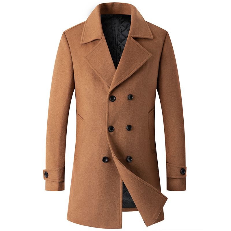 Wool Coat Peacoat - Dubbele Rij Knopen Jas Mannen Peacoat