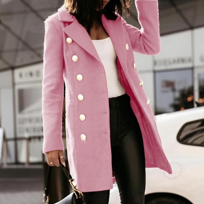 652F Dames herfst-winterwollen - Wool Coat Peacoat recensie en prijs