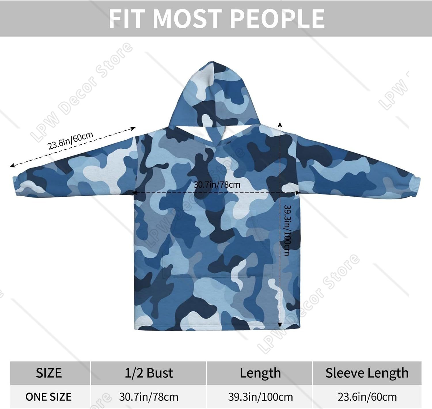 Klassieke blauwe camouflage dr - Sherpa Hoodie Fleece recensie en prijs
