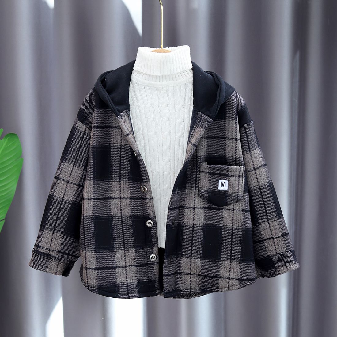 2025 Nieuwe jongens herfst win - Flannel Shirt Lined recensie en prijs