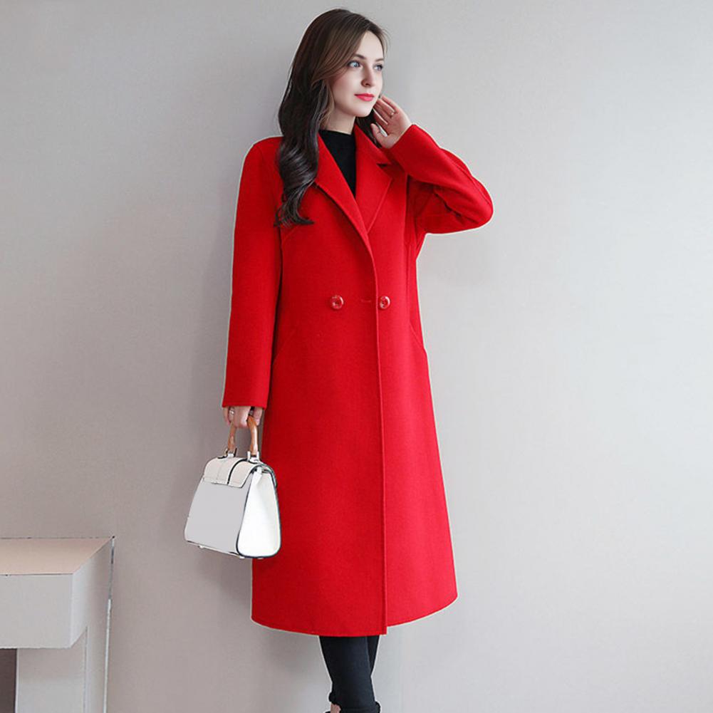 Dames wollen jas effen kleur l - Wool Coat Peacoat recensie en prijs