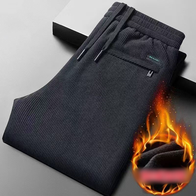 Zwartgrijze heren casual broek - Corduroy Pant Warm recensie en prijs