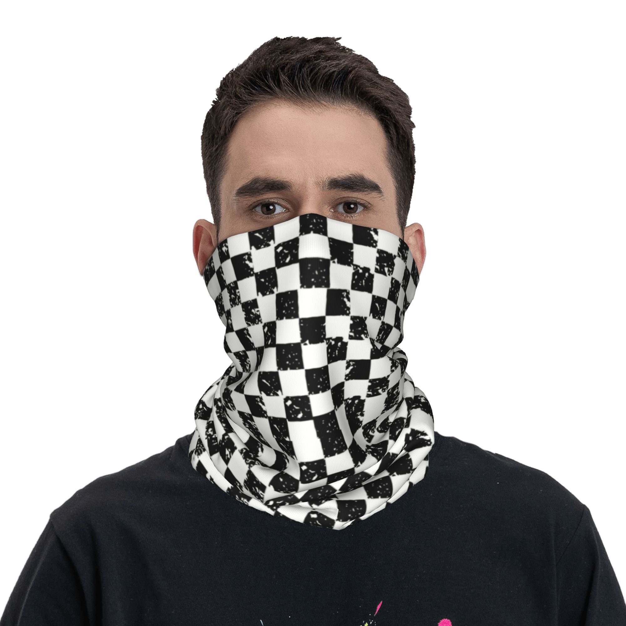 Aangepaste retro geruite vlag  - Neck Gaiter Fleece recensie en prijs